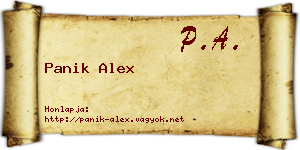 Panik Alex névjegykártya